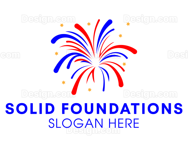 Festive Fireworks Display Logo