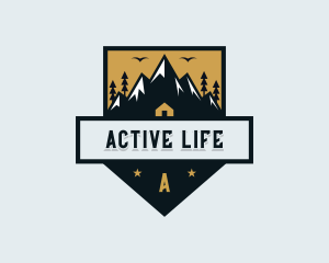 Hiking Trek Mountain logo design