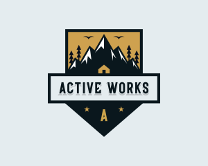 Hiking Trek Mountain logo design