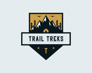 Hiking Trek Mountain logo design