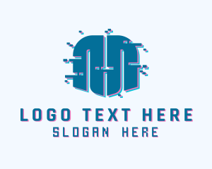 Digital Glitch Letter M  Logo