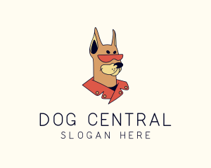 Fashion Dobermann Dog logo design