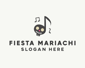 Music Note Festive Skull logo