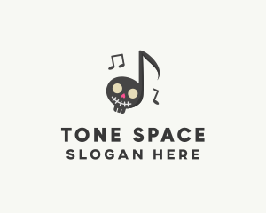 Music Note Festive Skull logo