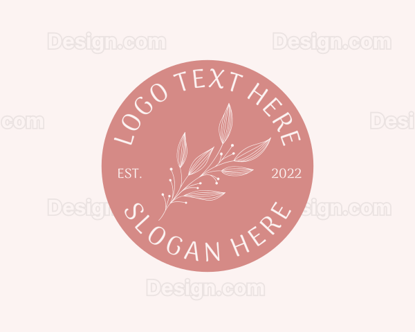 Elegant Floral Leaves Branch Logo