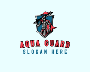 Knight Warrior Shield logo design