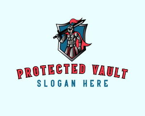 Knight Warrior Shield logo design