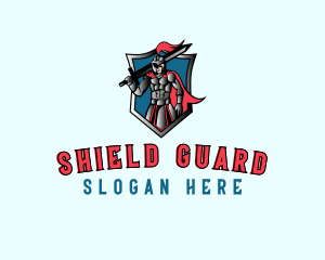 Knight Warrior Shield logo design