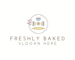 Rolling Pin Baking Cookies logo design