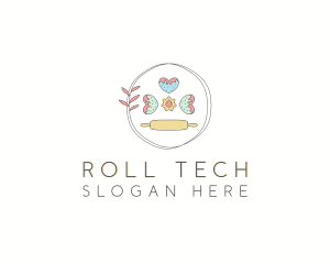 Rolling Pin Baking Cookies logo design