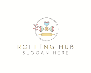 Rolling Pin Baking Cookies logo design