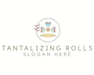 Rolling Pin Baking Cookies logo design