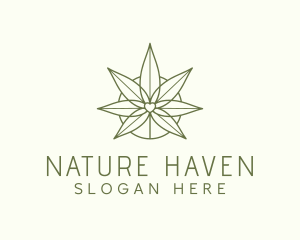 Natural Marijuana Leaf logo design