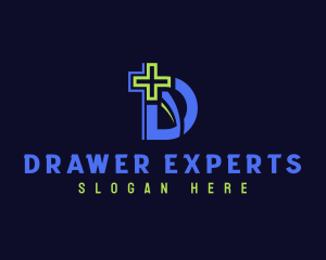 Medical Cross Letter D logo design