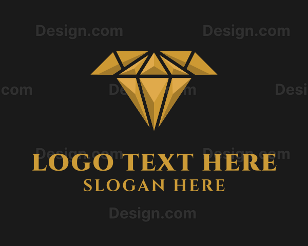 Gold Diamond Letter T Logo