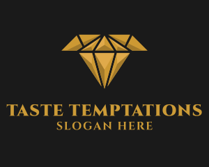 Gold Diamond Letter T logo design