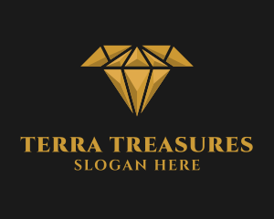 Gold Diamond Letter T logo design