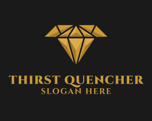 Gold Diamond Letter T logo design