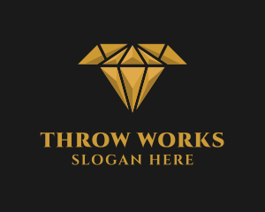 Gold Diamond Letter T logo design