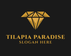 Gold Diamond Letter T logo design