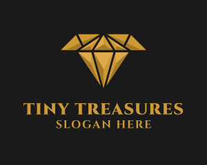 Gold Diamond Letter T logo design