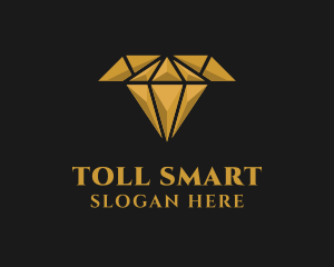 Gold Diamond Letter T logo design