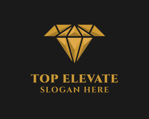 Gold Diamond Letter T logo design