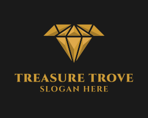 Gold Diamond Letter T logo design