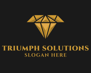 Gold Diamond Letter T logo design