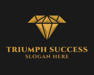 Gold Diamond Letter T logo design