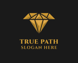 Gold Diamond Letter T logo design