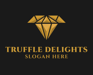 Gold Diamond Letter T logo design