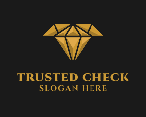 Gold Diamond Letter T logo design