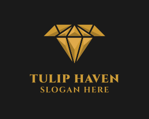 Gold Diamond Letter T logo design