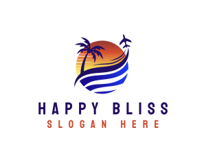 Beach Island Vacation Logo