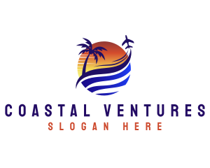 Beach Island Vacation logo design