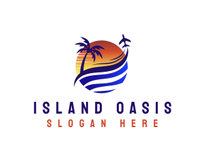 Beach Island Vacation logo design