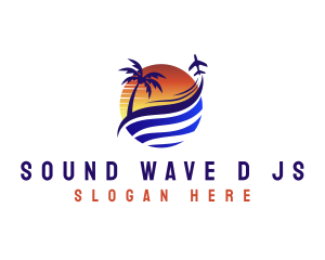 Beach Island Vacation logo design