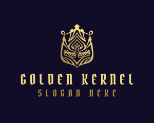 Luxury Golden Shield logo design