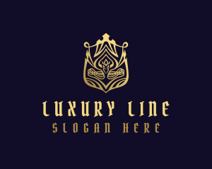 Luxury Golden Shield logo design