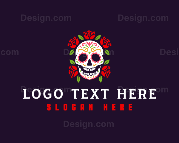 Mexican Skull Rose Logo