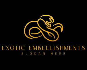 Gold Cobra Reptile logo design