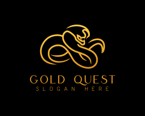 Gold Cobra Reptile logo design