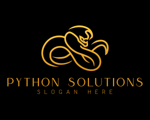 Gold Cobra Reptile logo design