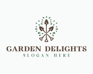 Gardening Shovel Landscaping logo design