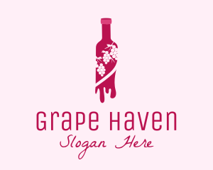 Wine Bottle Grape Vineyard logo