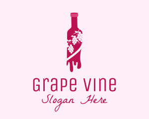 Wine Bottle Grape Vineyard logo design