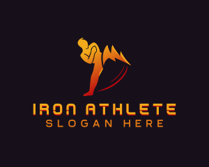 Martial Arts Athlete Lightning logo design