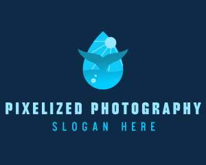 Sun Whale Tail Droplet logo design