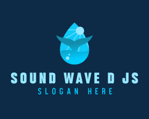 Sun Whale Tail Droplet logo design